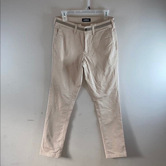 Express Tan Chinos Classic Straight-Leg - Picture 1 of 11